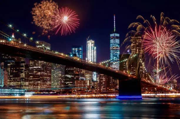 Fire works in New York
